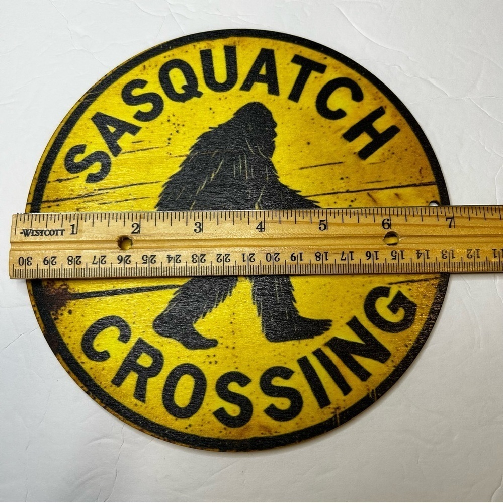 Sasquatch Crossing Yellow and Black Wall Sign. NEW - Picture 3 of 3